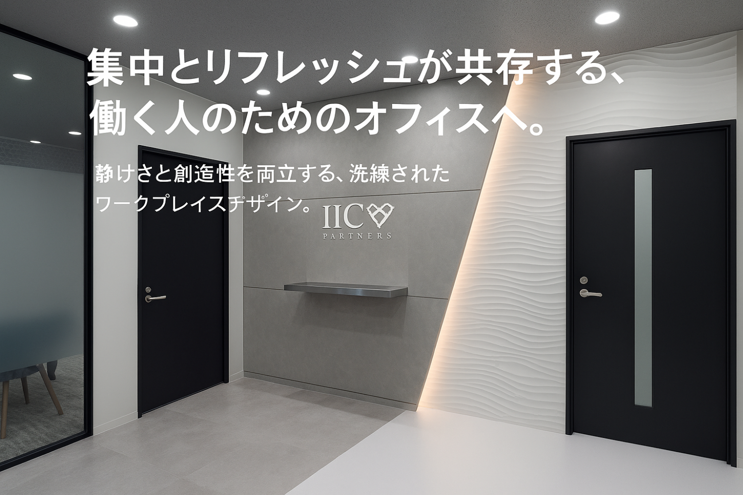 集中とリフレッシュが共存する、働く人のためのオフィスへ。